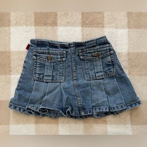 BONGO Vintage Blue Jean Skort Skirt with Pockets Pleated size 6 Girls